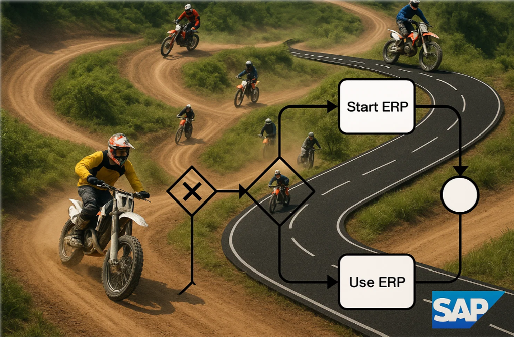 Fluxo de processo Tomar MotoCross com motos numa pista e BPM